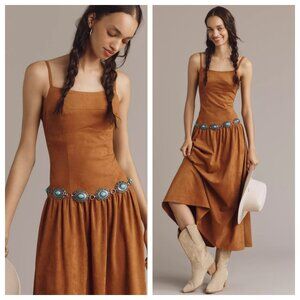 Avec Les Filles Faux-Suede Belted Midi Dress